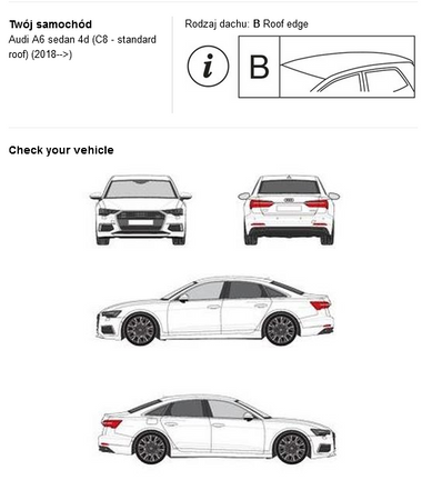 Bagażnik dachowy Airo Dark Audi A6 C8 sedan