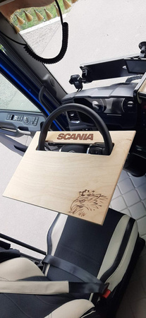 Stolik na kierownicę Scania Renault T Magnum Premium MAN Ford F-max drewniany.
