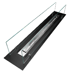 Biokominek do zabudowy wkład  100 cm czarny mat z szybami