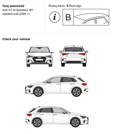 Bagażnik dachowy AIRO DARK Audi A3 8Y Sportback