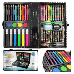 ZESTAW ARTYSTYCZNY KREDKI FARBKI DO MALOWANIA 48 SZT W WALIZCE DLA DZIECI