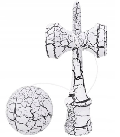 KENDAMA JAPOŃSKA GRA ZRĘCZNOŚCIOWA DREWNIANA DWUKOLOROWA ZŁAP KULKĘ