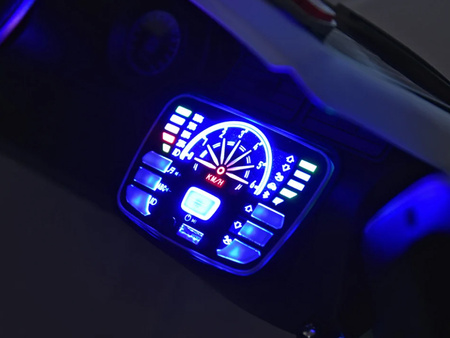 AUTO NA AKUMULATOR POLICYJNE MIGOCZĄCE ŚWIATŁA BUJAK MP3 USB PILOT AMORTYZATORY DO ZABAWY DLA DZIECI
