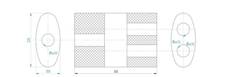 Tłumik przelotowy montażowy ze stali aluminiowanej z przetłoczeniem - EDEX