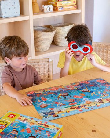 Puzzle z magicznymi okularami Apli Kids - Plaża 4+