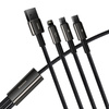 Kabel USB 3w1 Baseus Tungsten Gold, USB do micro USB / USB-C / Lightning, 3.5A, 1.5m (czarny)