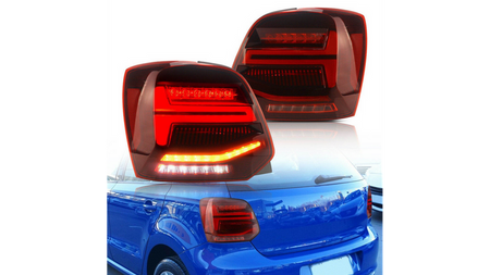 Zestaw Lamp Tylnych Dynamic LED Red Clear VW POLO V 2009-2014