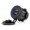 Ładowarka samochodowa z gniazdami USB wodoodporna 2xUSB QC3.0 12V 24V AMIO-04218