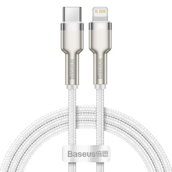 Kabel USB-C na Lightning Baseus Cafule, PD, 20W, 1m biały