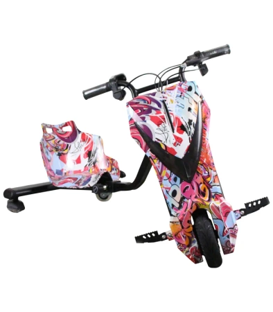 TRÓJKOŁOWY GOKART ELEKTRYCZNY SKUTER POJAZD DESKOROLKA HULAJNOGA DRIFTUJĄCA REGULOWANA LED WYŚWIETLACZ KLAKSON BLUETOOTH DLA DZIECI MŁODZIEŻY