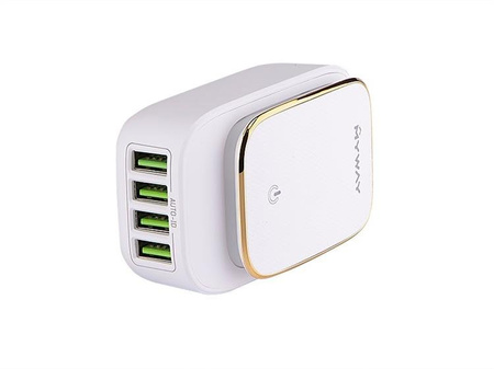 Ładowarka sieciowa MYWAY 4x USB 4.4A z dotykową lampką LED + adaptery - wtyczki do gniazd EU, UK i USA