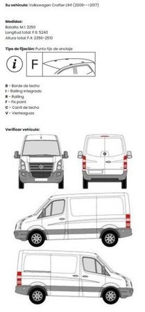 Platforma dachowa bagażnik Volkswagen Crafter I L1H1