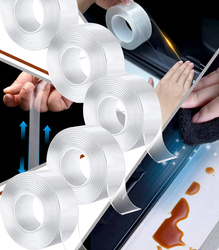 DWUSTRONNA TAŚMA NANO 2 M ZESTAW 5 SZT DO WIELOKROTNEGO UŻYTKU MOCNY PRZEZROCZSTY SAMOPRZYLEPNY WODOODPORNY DO KLEJENIA