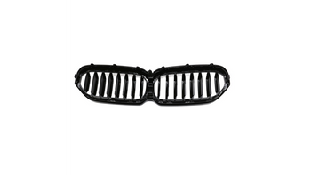 Grill sportowy pojedyncze żeberka Gloss Black  BMW 5 (G30, F90) Sedan (G31) Touring Facelift 2020-obecnie