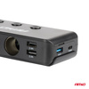 Rozdzielacz rozgałęźnik trójnik zapalniczki + woltomierz ładowarka USB USB-C 12V 24V AMIO-03781