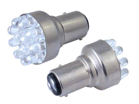 Żarówka VISION P21/5W BAY15d 12V 12x 5mm LED, biała, 2 szt.