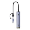 Hub 4w1 Baseus UltraJoy USB-A&USB-C do 3xUSB3.0+USB-C+RJ45 (szary)