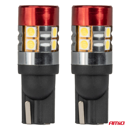 Żarówki LED CANBUS T10 W5W 9 SMD 3030 White 12V 24V AMIO-04242