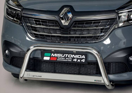Orurowanie przednie 63 mm z homologacją do RENAULT TRAFIC 2019- | chrom