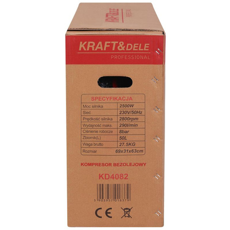 Kompresor bezolejowy 50L 2500W KD4082