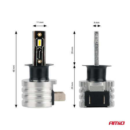 Żarówki samochodowe LED seria H-mini H3 6500K Canbus AMIO-03330