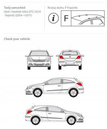Bagażnik dachowy Cruz Airo Fuse Opel Astra H GTC
