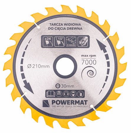 Tarcza widiowa do drewna 210x30 24z TDD-210x30x24Z