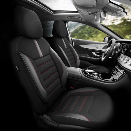 Komplet pokrowców na fotele samochodowe OTOM LIMITED 101 BLACK/RED 3-ZIP