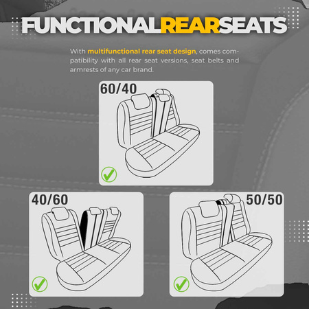 Komplet pokrowców na fotele samochodowe OTOM INDIVIDUAL 203 BLACK/BLUE 3-ZIP