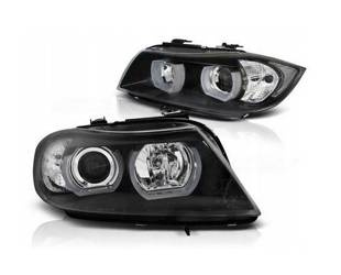 Reflektory BMW E90/E91 05-08 black ringi led 3d xenon