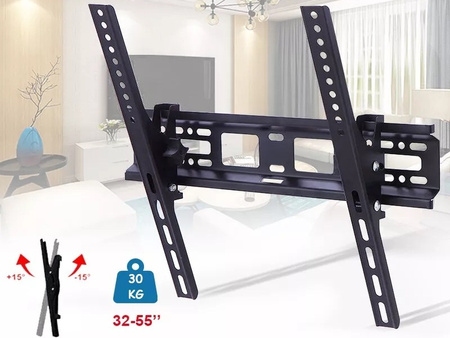 UCHWYT DO TELEWIZORA 32-55 CALI HT-002 U2 UNIWERSALNY MOCNY WIESZAK DO 30 KG Z REGULACJĄ NACHYLENIA
