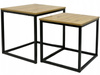 STOLIK KAWOWY 2-CZĘŚCIOWY ZESTAW KWADRATOWYCH STOLIKÓW LOFT INDUSTRIAL