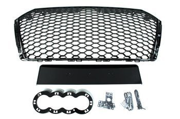 GRILL AUDI A4 B9 RS-STYLE GLOSS BLACK (2016+) PDC