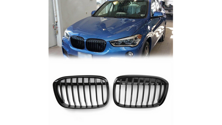 Grill sportowy pojedyncze żeberka Gloss Black BMW X1 F48 przed liftem 2015-2019
