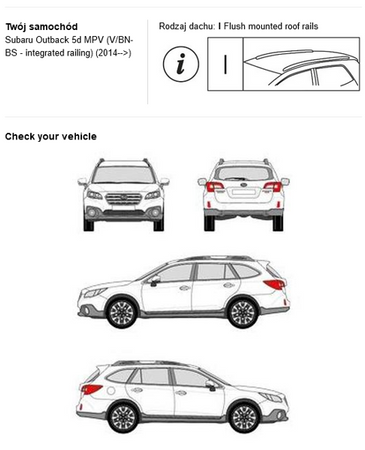 Bagażnik dachowy CRUZ AIRO FIX DARK Subaru Outback 2014
