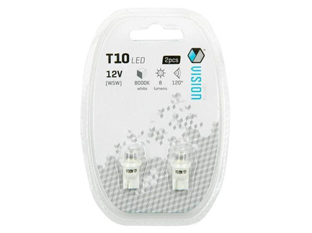 Żarówka VISION W5W (T10) LED 12V biała, wklęsła, 2 szt.