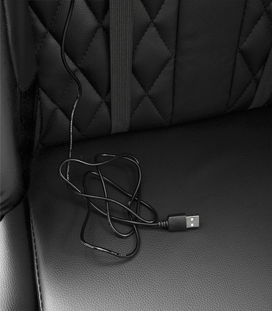 FOTEL GAMINGOWY Z PODNÓŻKIEM CZARNY KUBEŁKOWY PIKOWANY BIUROWY MASAŻER GRACZA OBROTOWY NOWOCZESNY DLA GRACZA