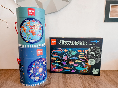 Puzzle okrągłe w tubie Apli Kids - Układ Słoneczny 5+