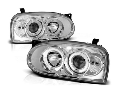 Lampy Reflektory Vw Golf 3 III 91-97 Ringi Chrome