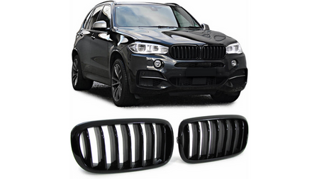 Grill sportowy pojedyncze żeberka Gloss Black BMW X5 F15 F85 X6 F16 F86 2013-2018