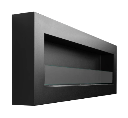 Biokominek wiszący z szybą 1200x400 Box czarny strukturalny mat