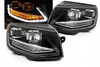 Lampy reflektory Vw T6 15- black tube led drl dts