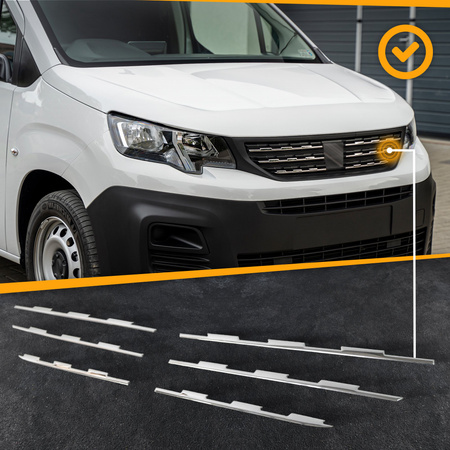 Listwy atrapy przedniej Peugeot Partner PRE-FL 2018-2023