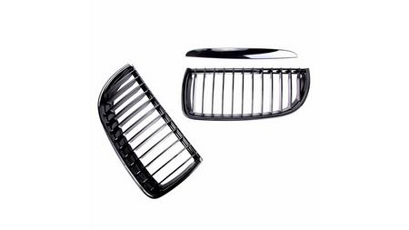 Grill sportowy pojedyncze żeberka Gloss Black BMW 3 E90 E91 przed liftem 2005-2008