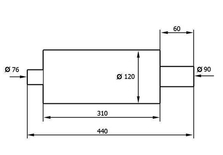 Tłumik Końcowy TurboWorks 90mm wejście 76mm