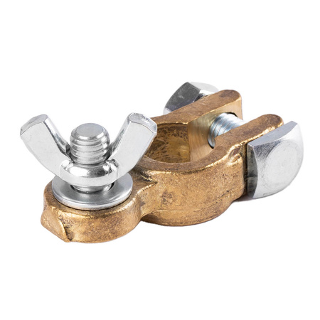 Klemy zaciski akumulatora mosiężne MOTYL 600A 2 szt. blister AMIO-02956