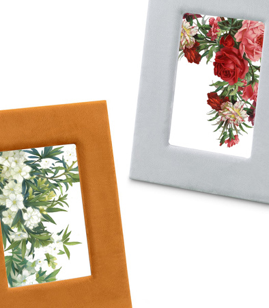 RAMKA NA ZDJĘCIE 21 X 26 CM PROSTOKĄTNA AKSAMITNA STOJĄCA DESIGNERSKA REGULOWANA DO WNĘTRZ