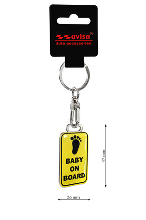 Brelok stalowy - Baby on board 3D