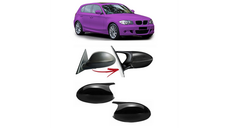Zestaw osłon lusterek bocznych Gloss Black BMW 1 E81 E82 E87 E88 3 E90 E91 E92 E93 przed liftem 2007-2010