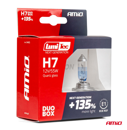 Żarówki halogenowe H7 12V 55W LumiTec NEXT GENERATION +135% DUO AMIO-04405